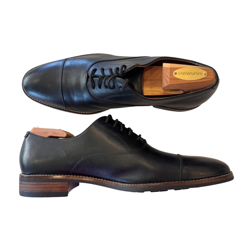 Cole Haan Grand.OS Lenox Hill Men 9.5 M Black Leather Cap Toe Oxford C13082